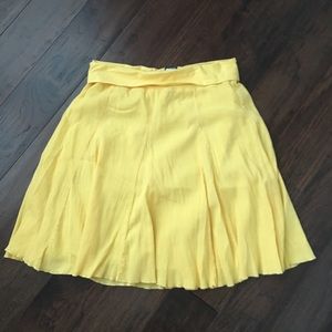 Yellow J Crew knee length gauze skirt